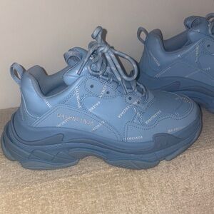 Balenciaga Light Blue Triple S chunky Sneakers